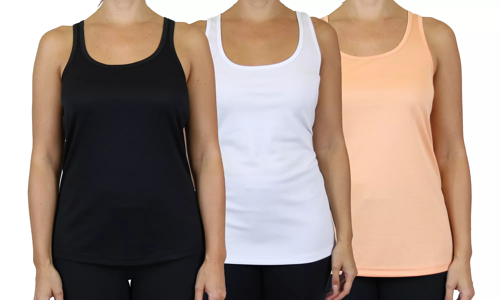 3-Pack Galaxy By Harvic Women's Moisture-Wicking Racerback Tanks (S-3XL)