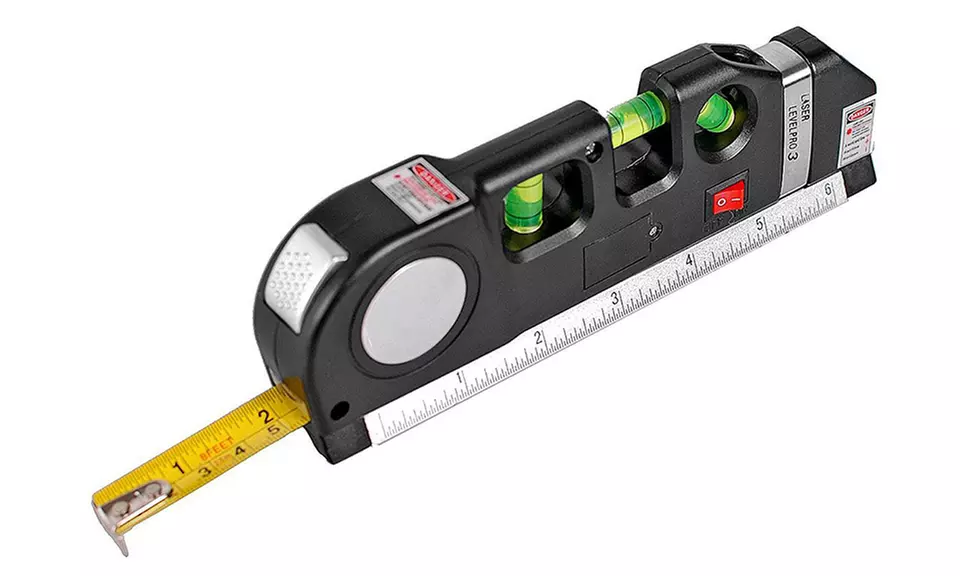 LV03 Multipurpose Laser Level Laser Adjusted Standard and Metric Ruler - Primary Image