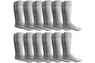 12 Pairs of Kids Solid Tube Socks - Boys Crew Sock - Second Medium
