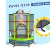 Image 26: Costway Youth Jumping Round Trampoline 55'' Exercise W/ Safety Pad Enclosure