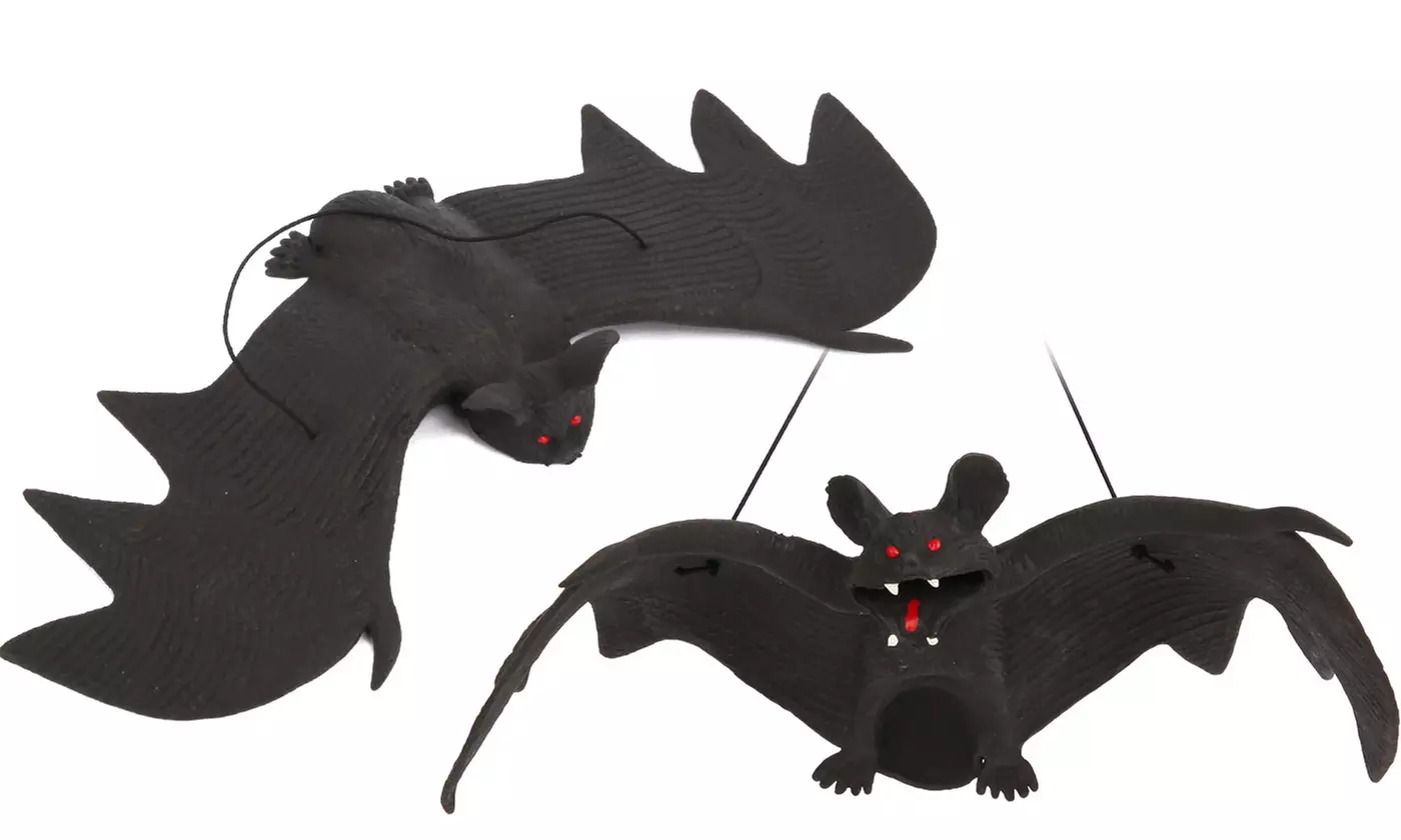 4pcs Halloween Hanging Fake Bat Decoration Props Party Decor Prank Joke
