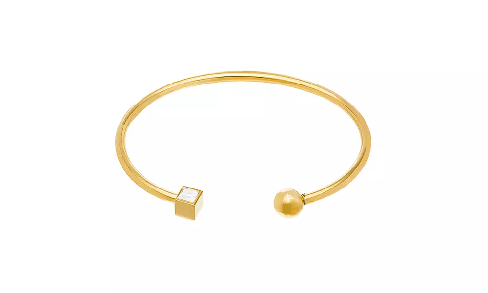 Stainless Steel Square End Cuff Bangle - Second Medium