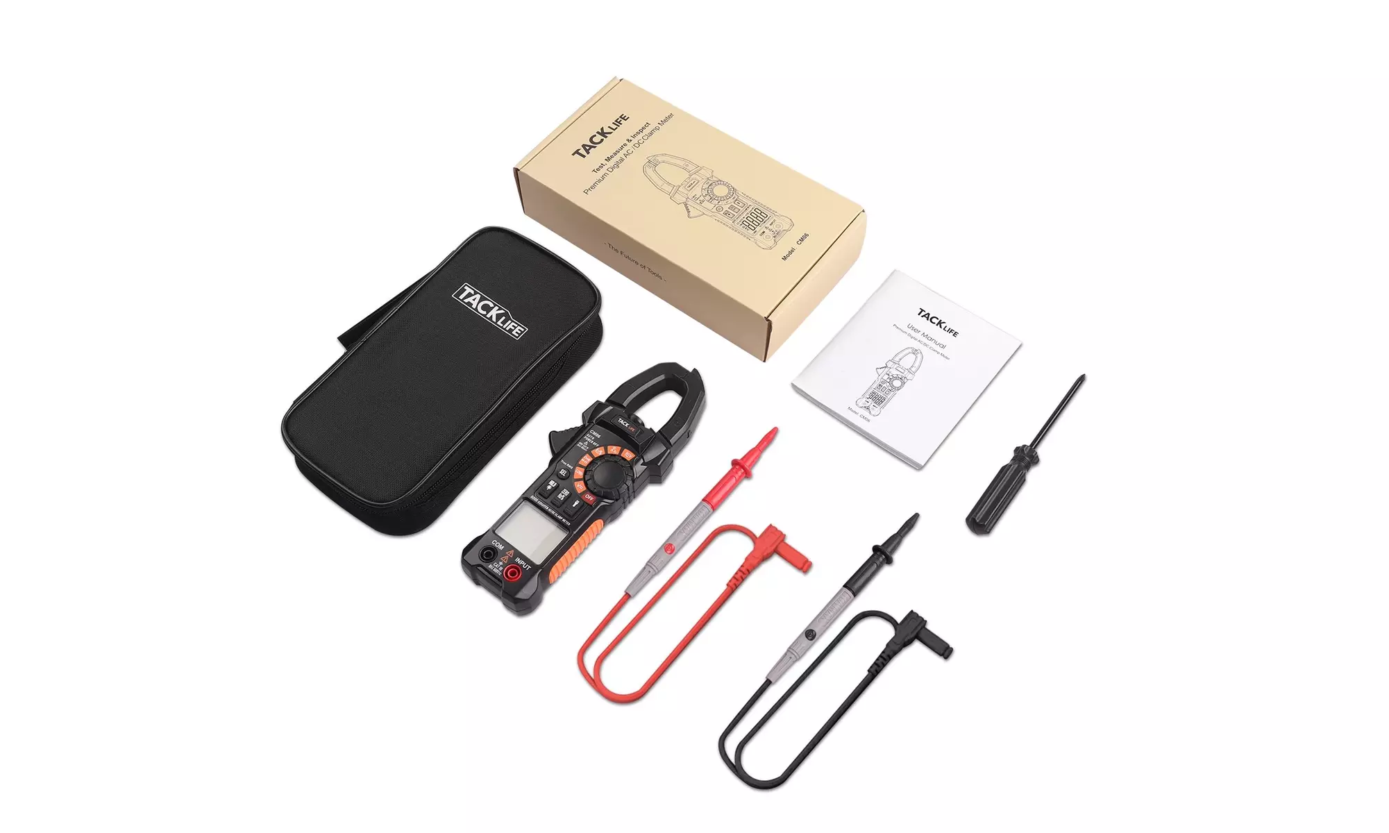 TACKLIFE Digital Clamp Meter Multimeter Auto-Ranging, 600 Amp - Second Medium