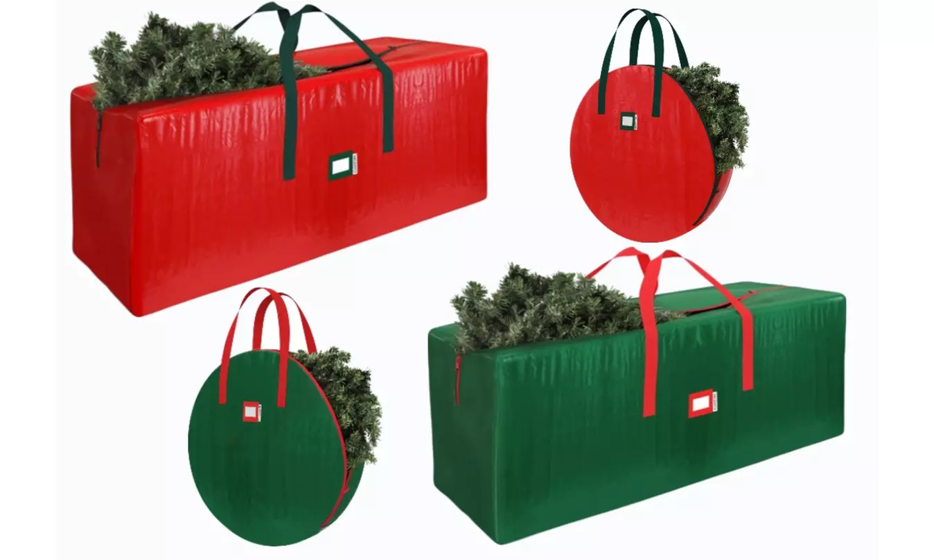 Water-Resistant Christmas Tree , Wreath, & Holiday Decor Storage Bags - Primary Image