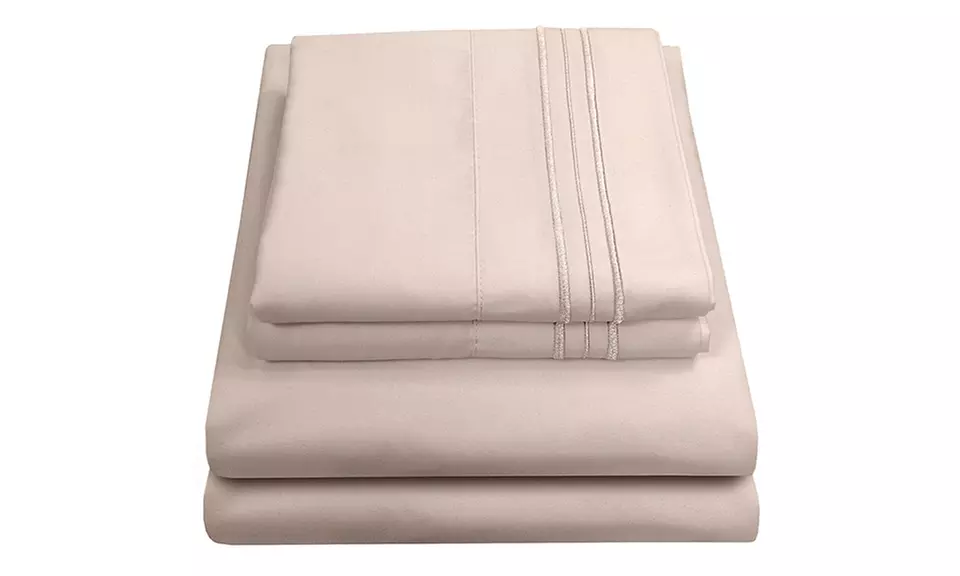 4pc 1800 Thread Count Egyptian Comfort Bedding Set Deep Pocket