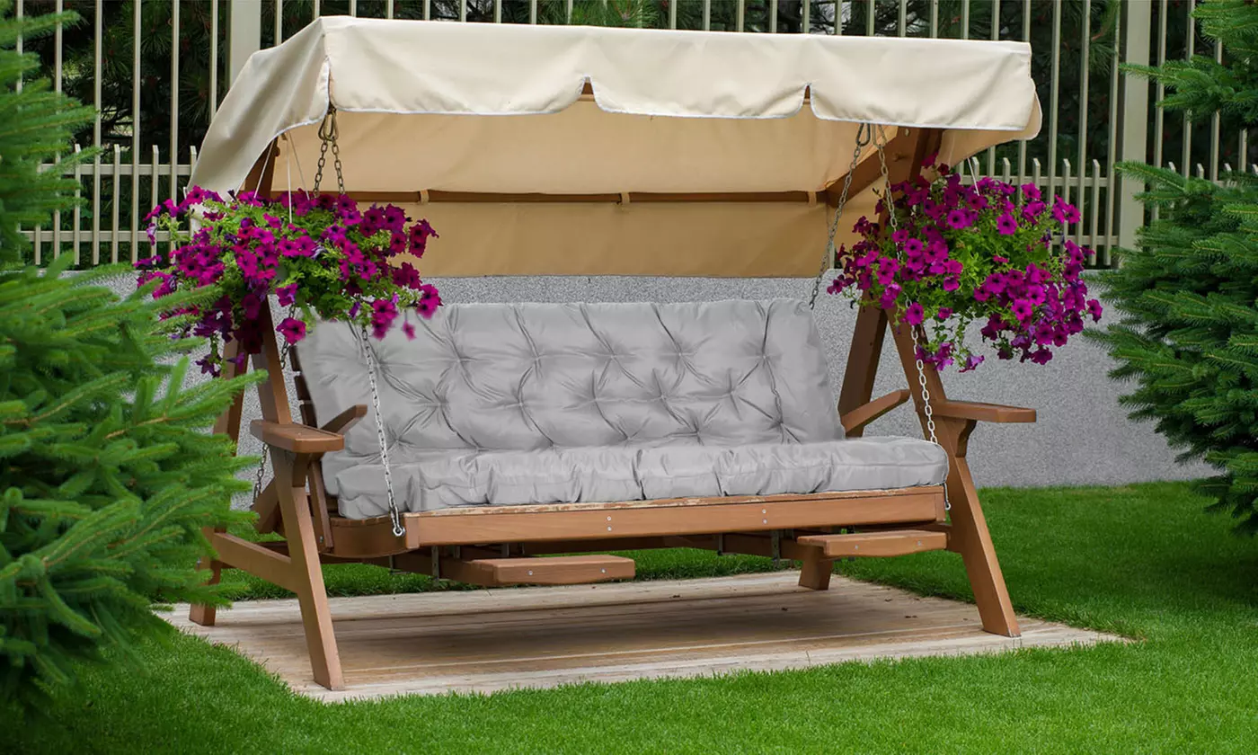NewHome 2-3 Seater Outdoor Swing Cushion 59"x43" Padded Bench Seat