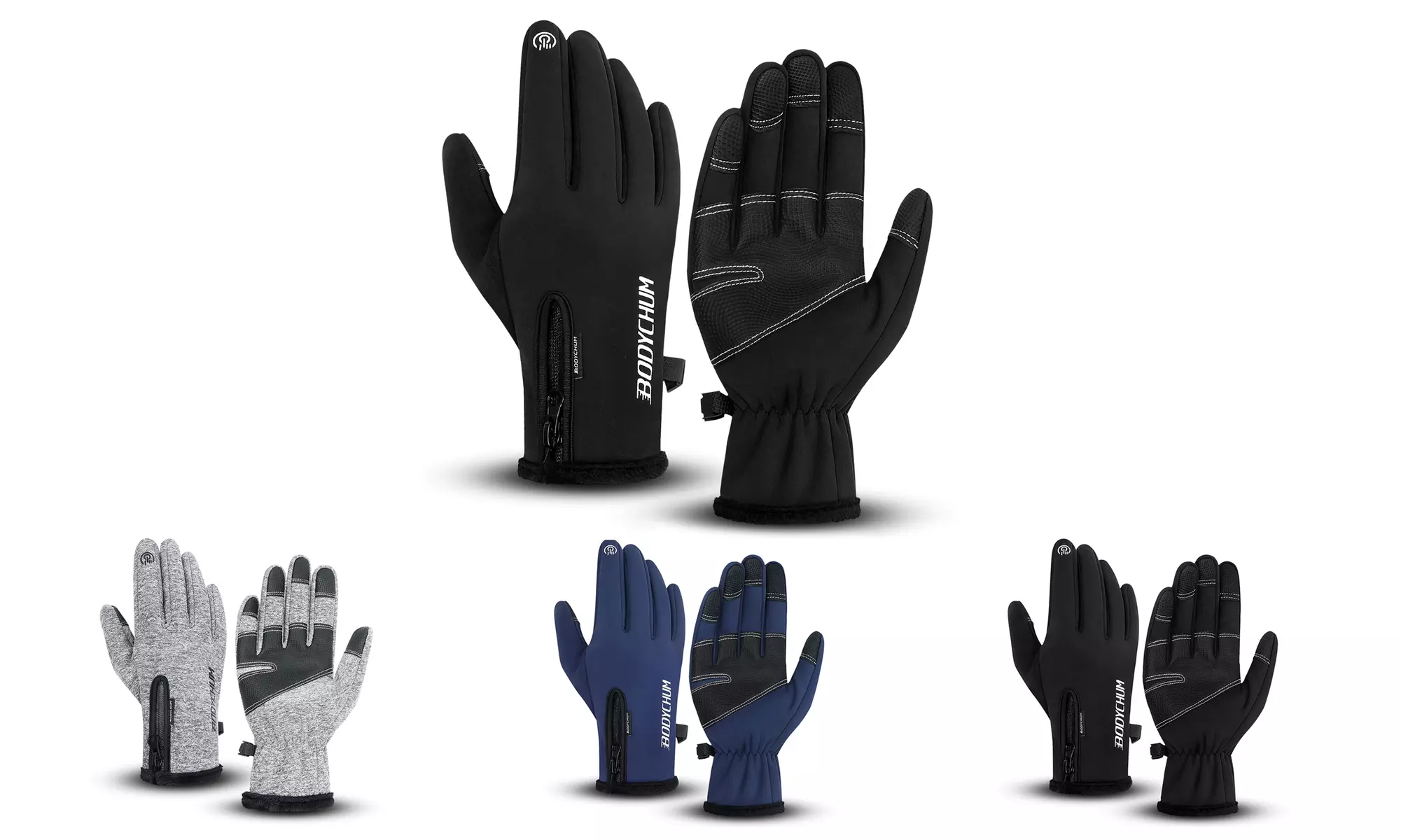 2 Pairs Winter Gloves for Men Touch Screen Gloves Cold Weather Warm Gloves