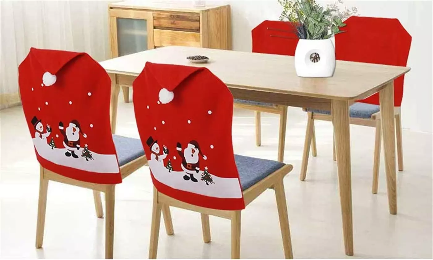 2/4PCS Christmas Chair Covers Decor, Reusable Christmas Chair Covers - Primary Image