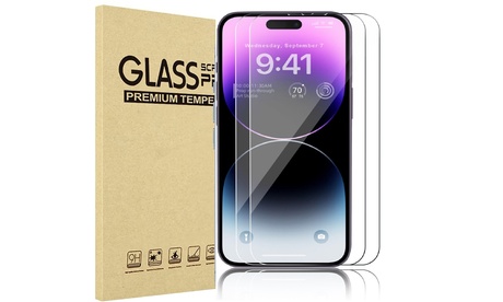 (2 Pack) Tempered Glass Screen Protectors For Apple IPhone 14 Pro Max/14 Plus Clear 2 Pack