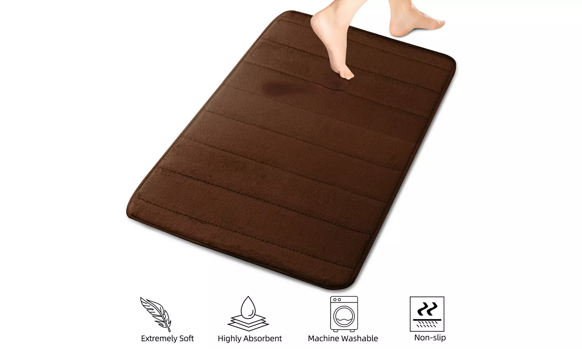Absorbent Non-slip Bath Mats Memory Foam Bathroom Floor Shower Carpet Soft Rugs