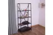 4-Shelf Wooden Bookcase, Wood and Metal Bookshelf - Second Medium