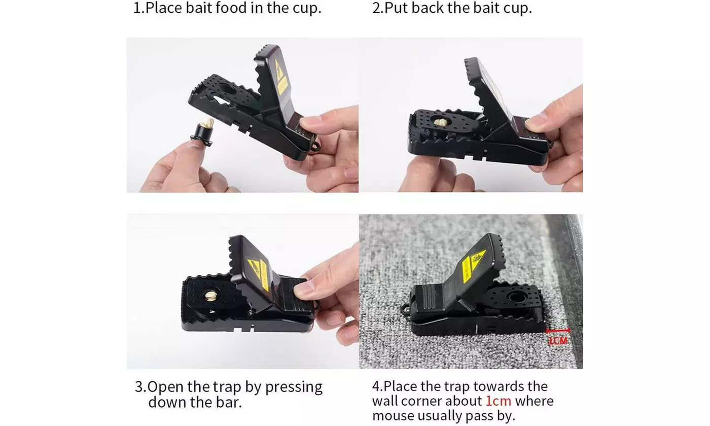 6-PACK Reusable MOUSE TRAPS Rat Trap Rodent Snap Trap Mice Trap Catcher Killer