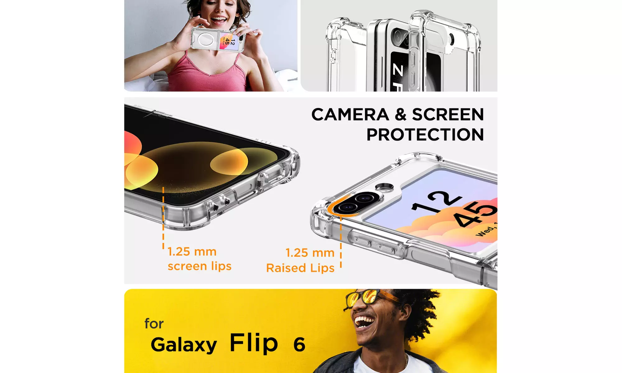 For Samsung Galaxy Z Flip 6 5G MagSafe Clear Case Shockproof  Ultra Slim Cover