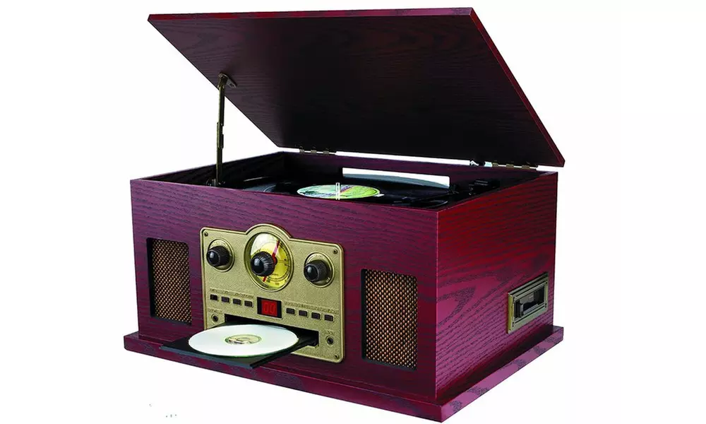 Sylvania SRCD838 5-In-1 Nostalgic Turntable (Manufacturer Refurbished) - Primary Image
