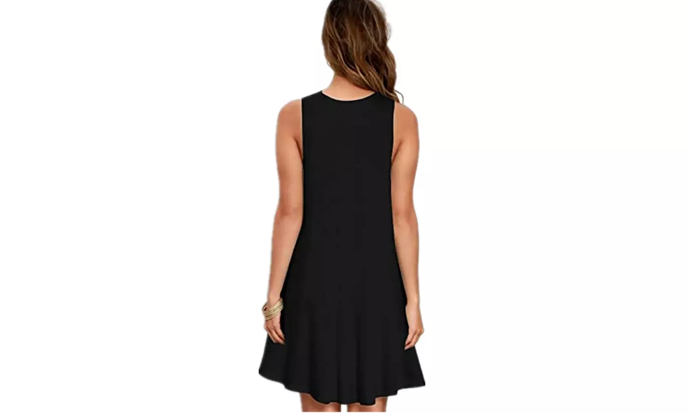 Bohuma Tank Dresses for Women Sleeveless Floral Beach Sundress with Pockets
