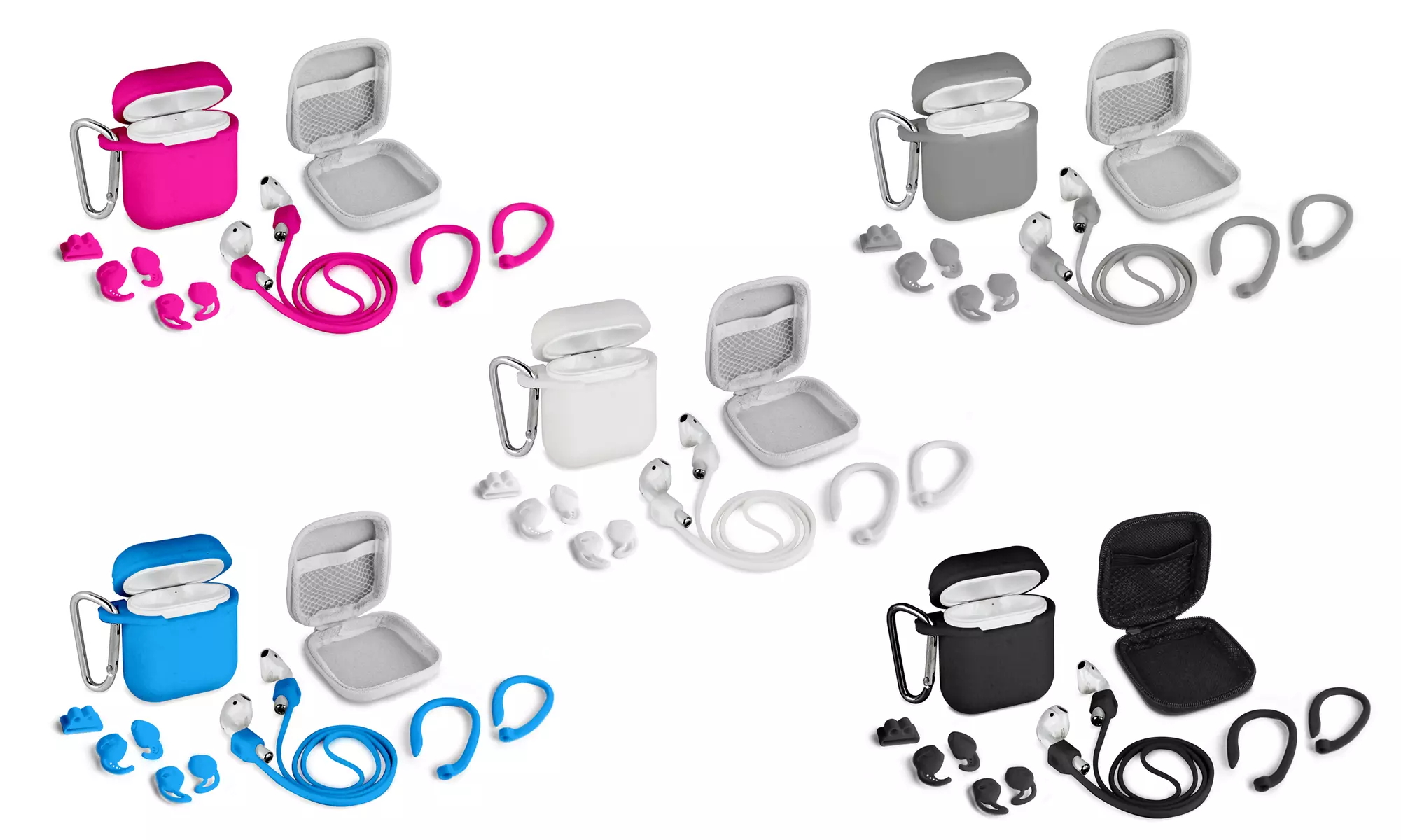 Aduro Case Cover & Accessory Pack for AirPods 1 & 2 (8-Piece) - Primary Image
