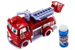 Cartoon Fire Rescue Pumper Bubble Blowing Bump & Go Battery Op Toy Truck - Second Medium
