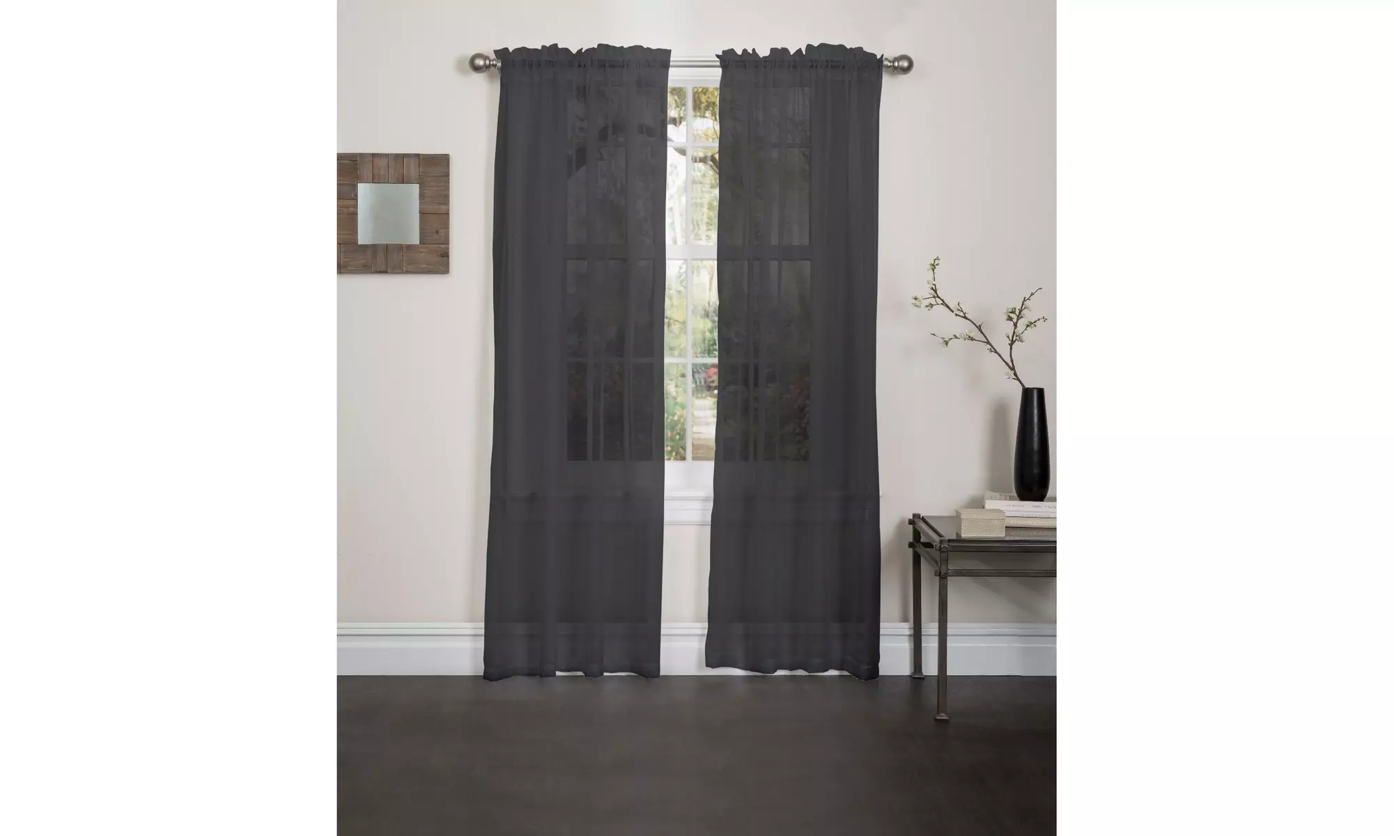 Lisa Sheer Curtains Voile Polyester Window Curtain Panel Grommet Top 55" X 84" 