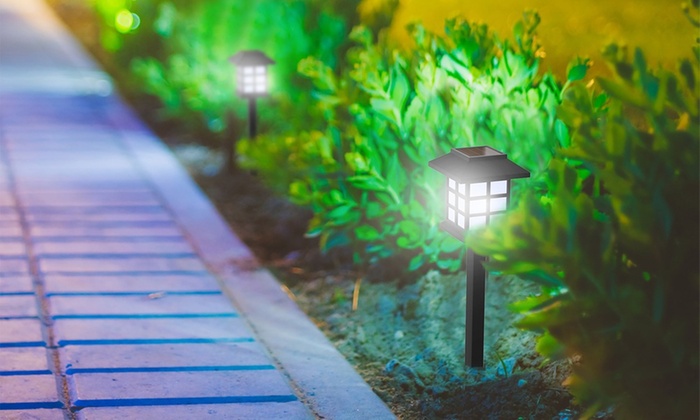 Up To 26 Off On Pure Garden Solar Lanterns Groupon Goods Pure Garden Outdoor Solar Lantern Landscaping Lights 6 Pack