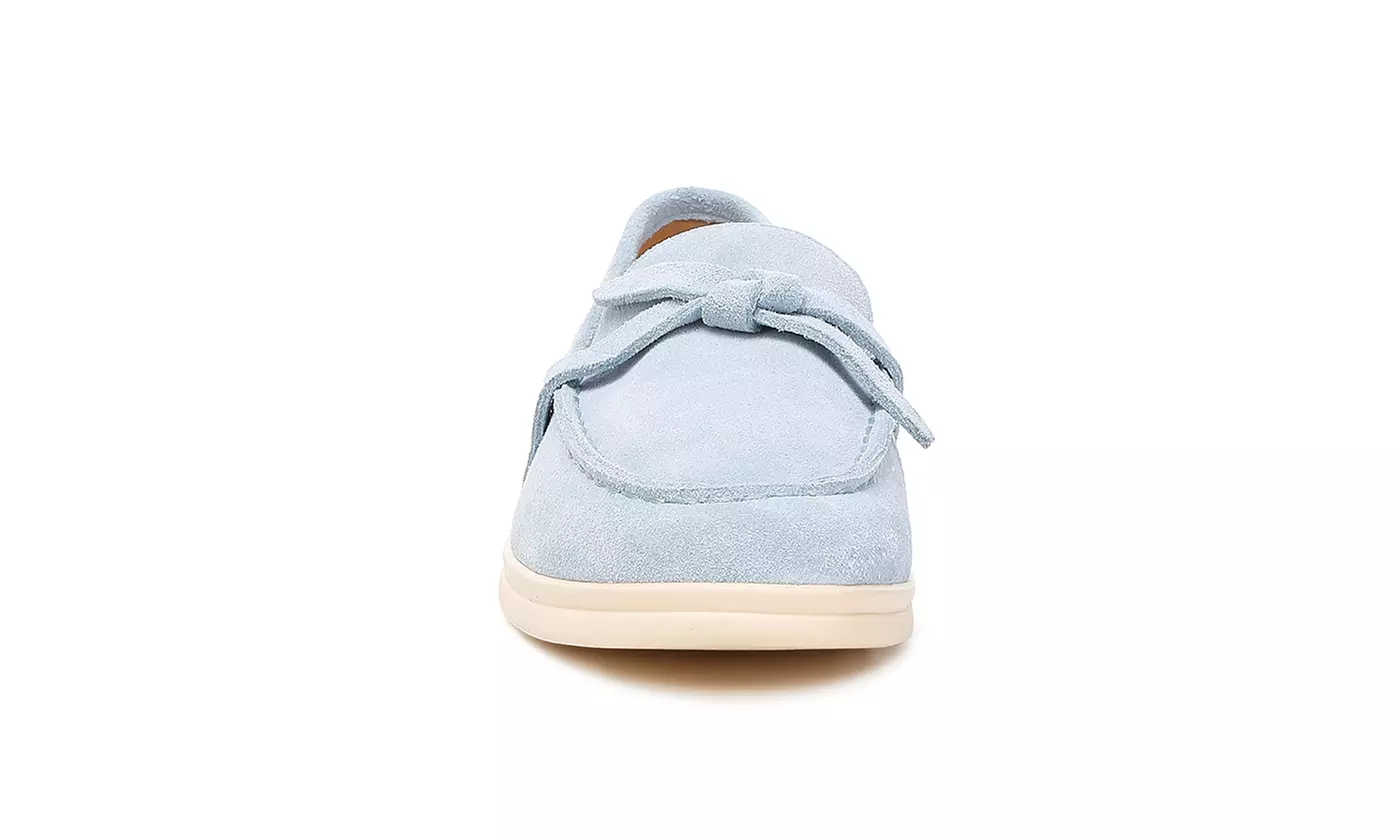 Rag & Co Nautica Suede Knot Detailed Loafers