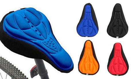 Soft Padded Bike Saddle Seat Cover Silicone Pad Gel Cushion Blue One Size Seat Saddle Cover