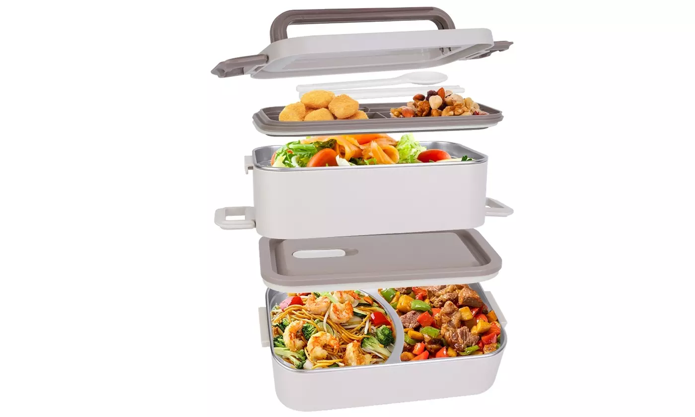 NewHome 2-Layer Leakproof Bento Lunch Box with Utensils and Food Compartments