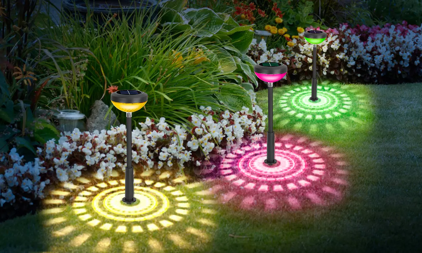 iMounTEK Solar LED Color-Changing Sunflower Pattern Garden Stake Lights (4-Pack) - Primary Image