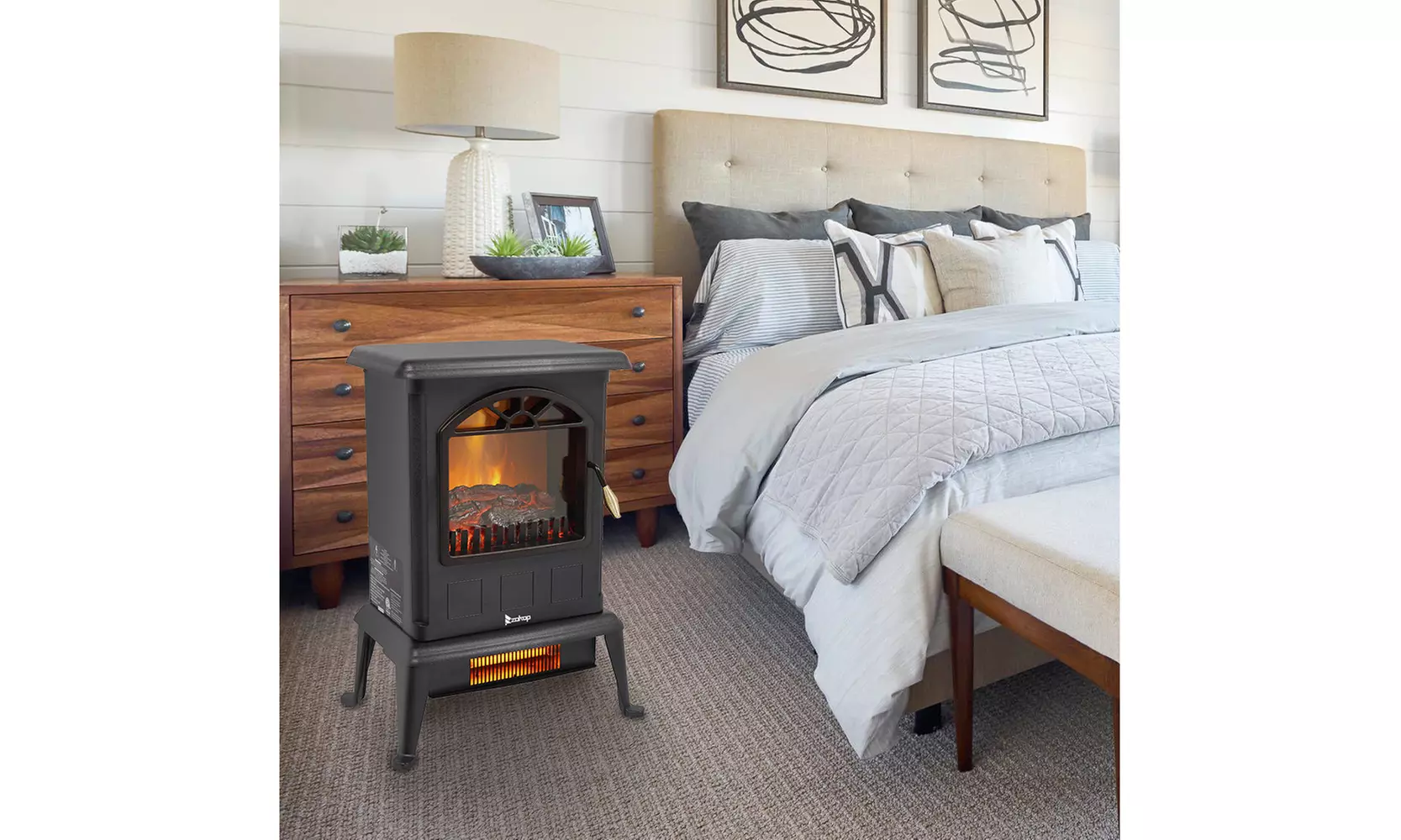  1500W Portable Infrared Heater Electric Fireplace Stove - Second Medium
