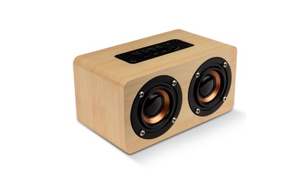 Double Dip Faux-Wood Wireless Bluetooth Speaker | Groupon