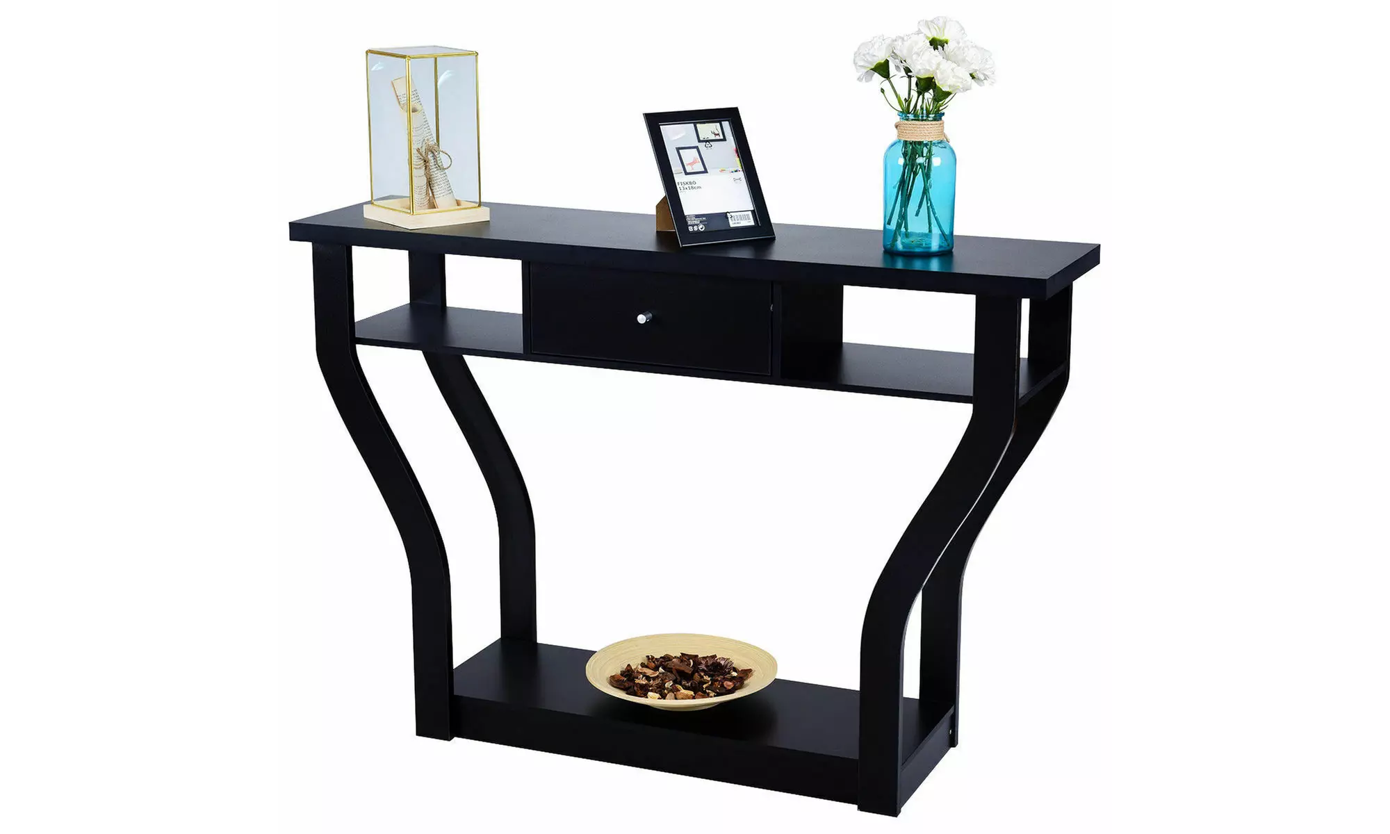 Costway Accent Console Table Modern Sofa Entryway Hallway Hall Furniture Black - Primary Image