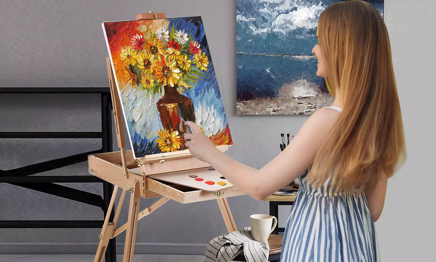 Portable Foldable Wooden Easel Tripod - Primary Image