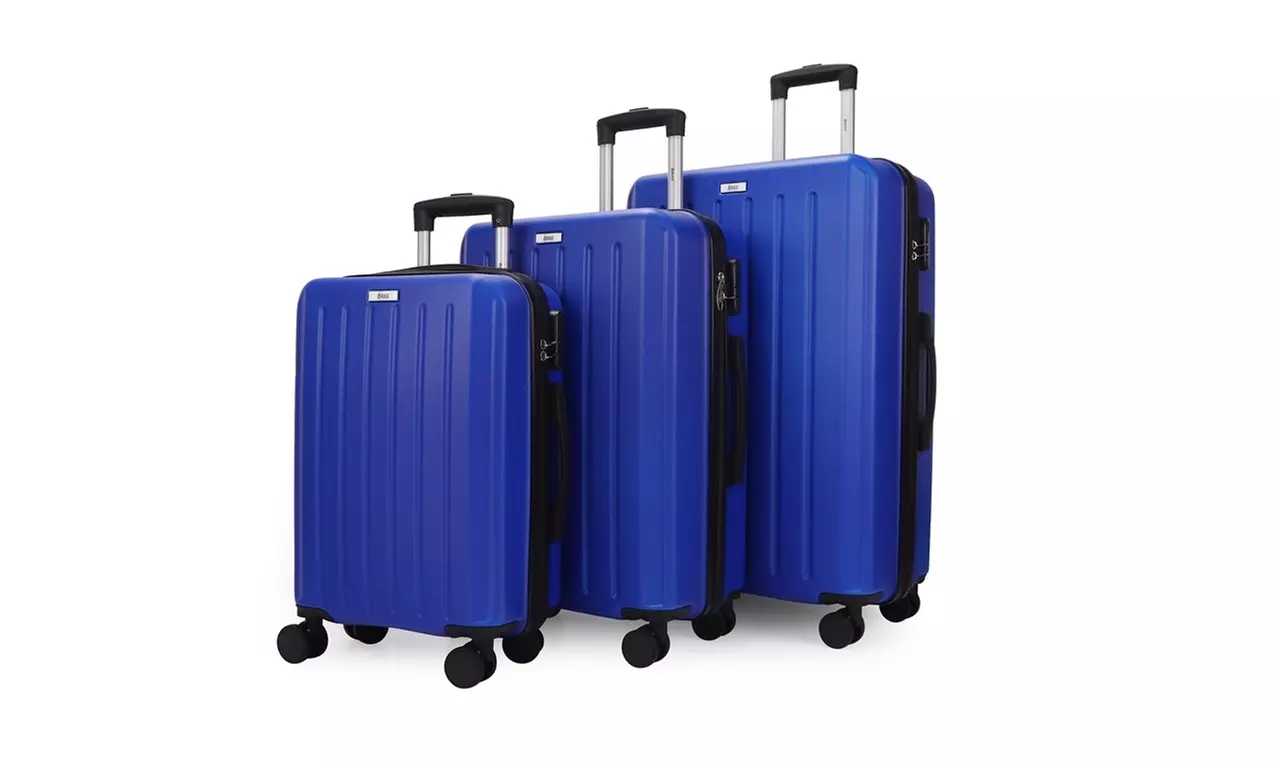 3-Piece Hardside Luggage Set with 360 Dual Spinner Wheels and Combo Lock