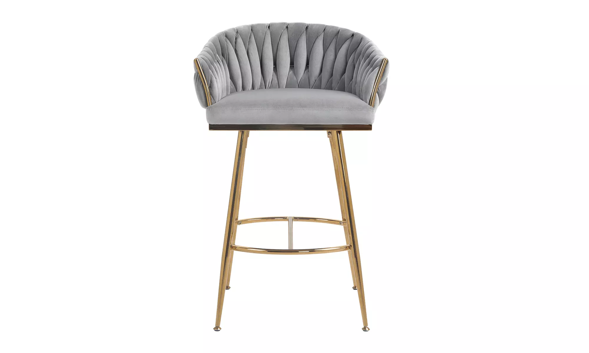  26''  Set of 2 Velvet Kitchen Island Counter Bar Stool with Hand- Wave Back