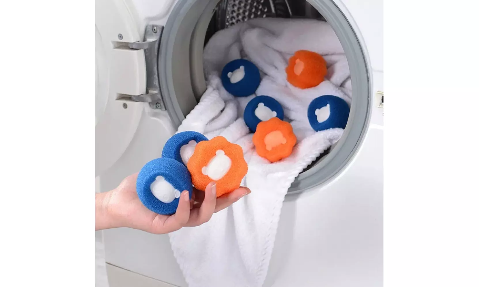 8 Ps Pet Hair Remover Ball-Reusable Laundry Sponge Dryer Anti-Winding Adsorption