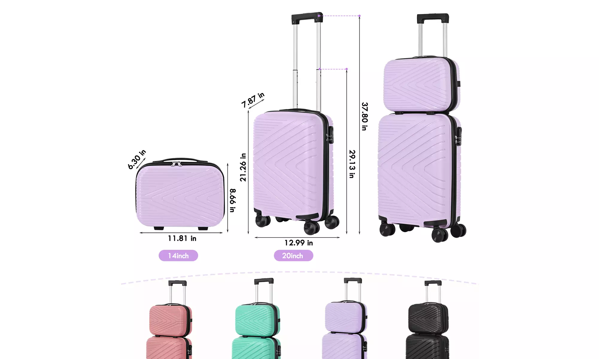 Dual Spinner Hard-Sided Carry-On Two-Piece Luggage Set