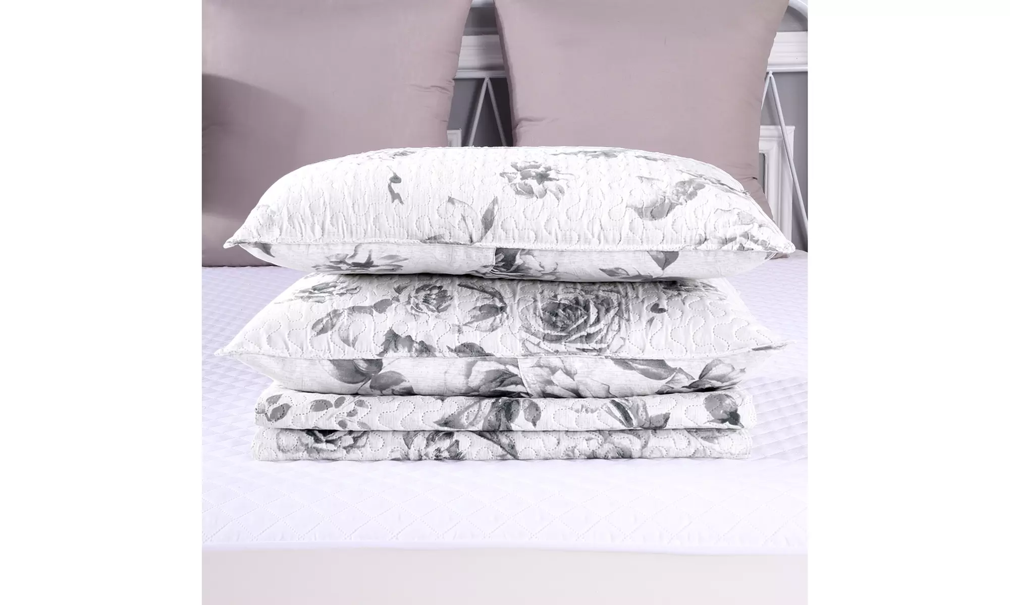 JML 3-Piece Reversible Quilt Set,Home Collection Printed Bedspread With 2 Shams