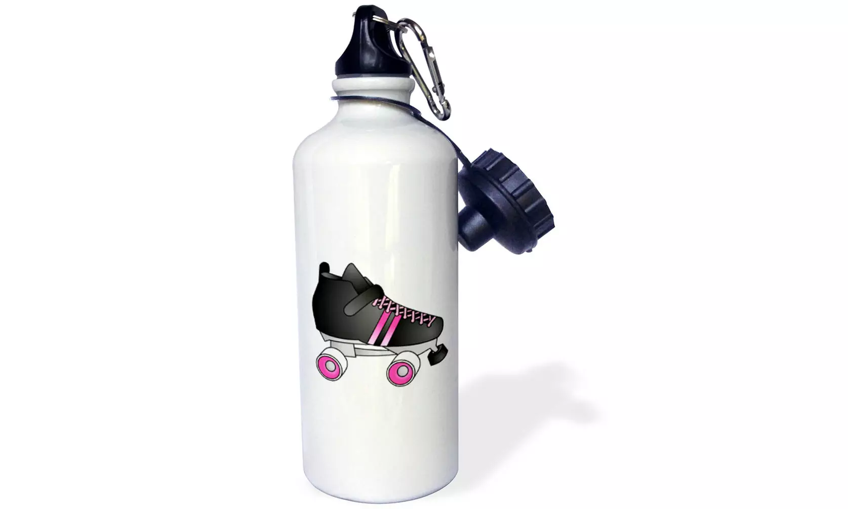 Water Bottle Skating Gifts  Black and Pink Roller Skate - Primary Image