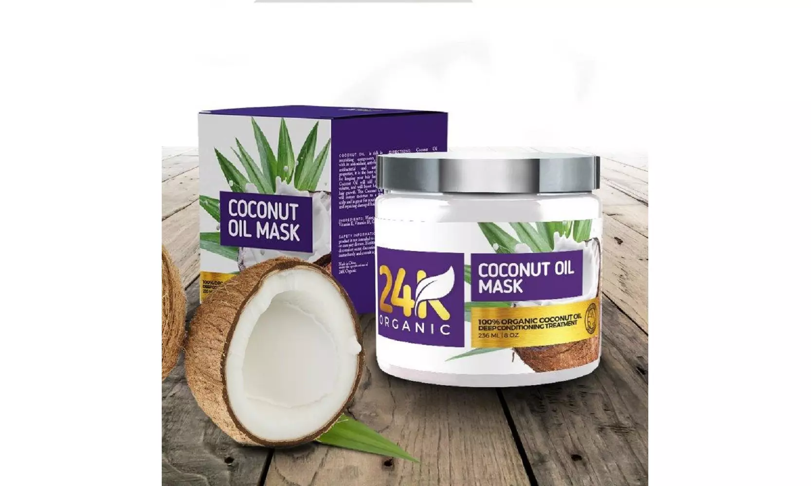 24K Organic Deep Conditioning and Hydrating Coconut Oil Hair Mask - Primary Image