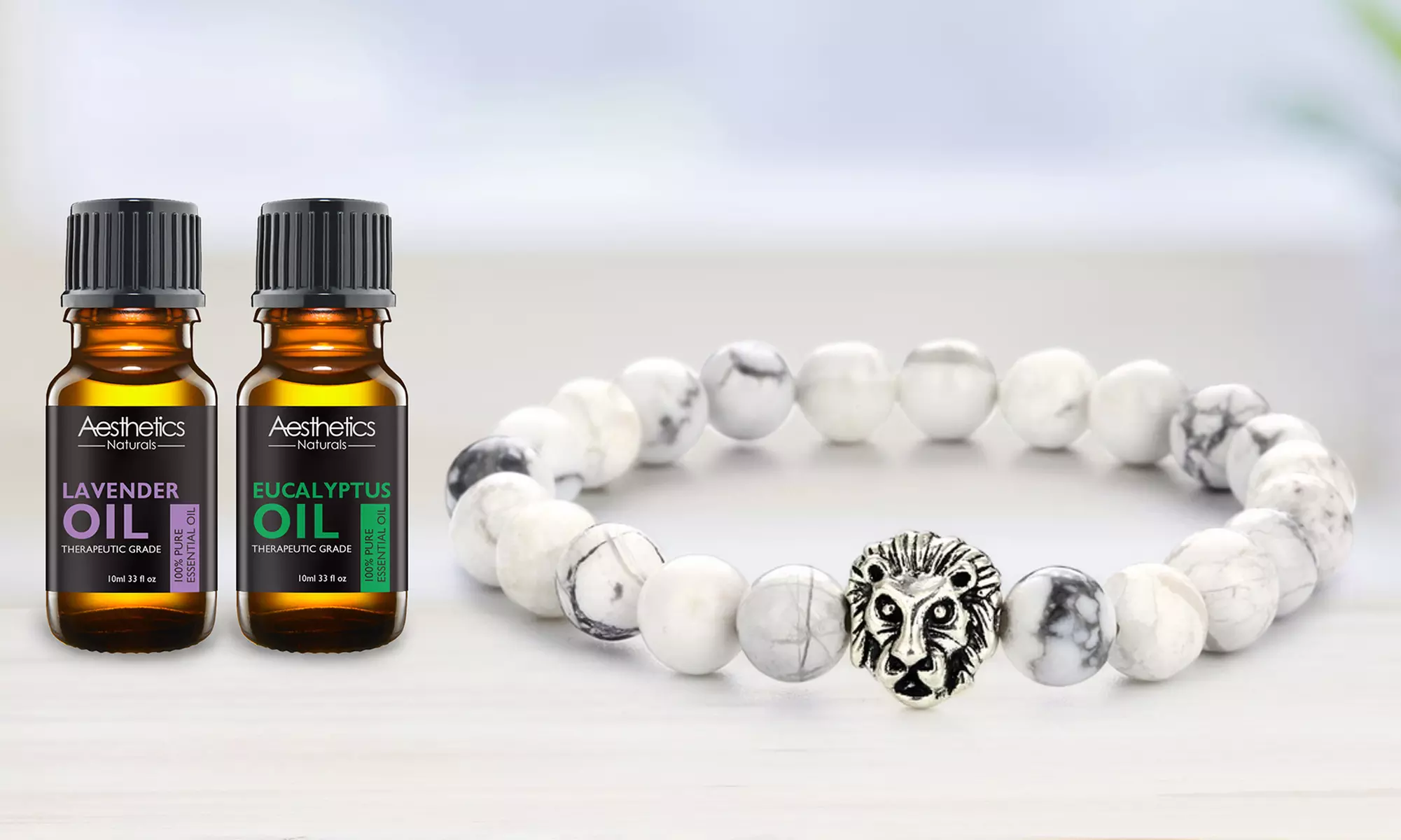 Lava Stone Diffuser Bracelet with Optional, Randomly Selected Essential Oils