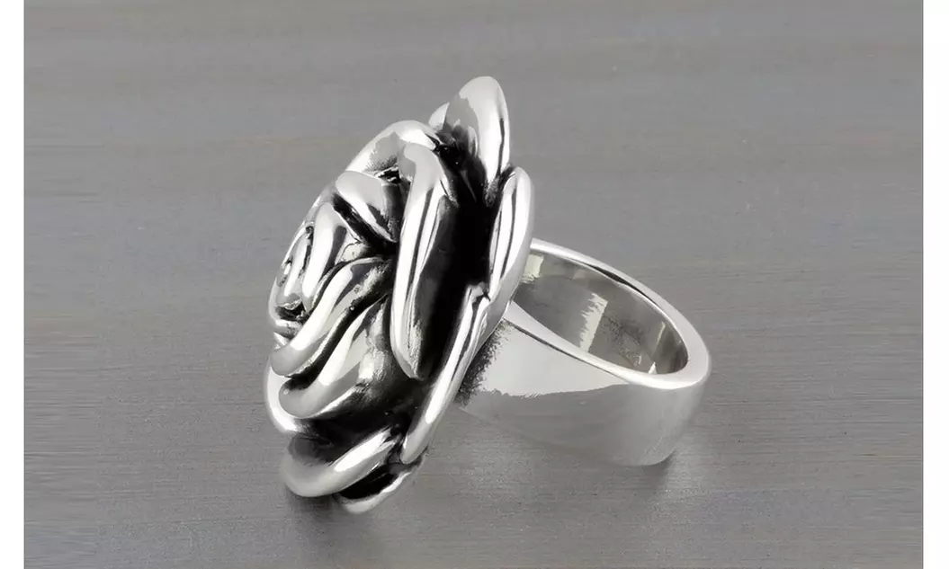 925 Sterling Silver Rose Flower Ring In Sizes 6-9 