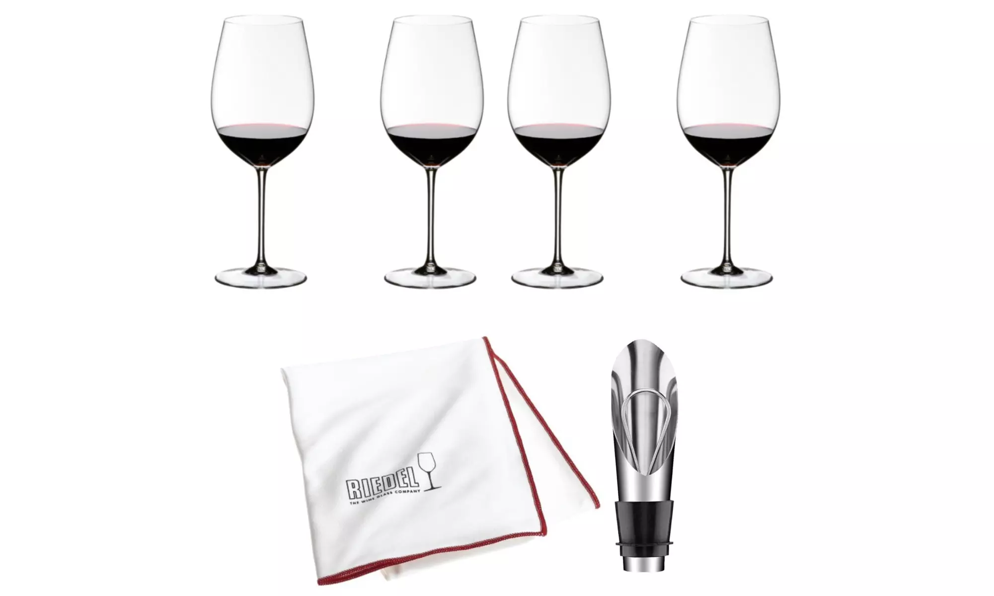 Riedel Sommeliers Bordeaux Grand Cru Wine Glass (Set of 4) Wine Stopper Bundle - Primary Image