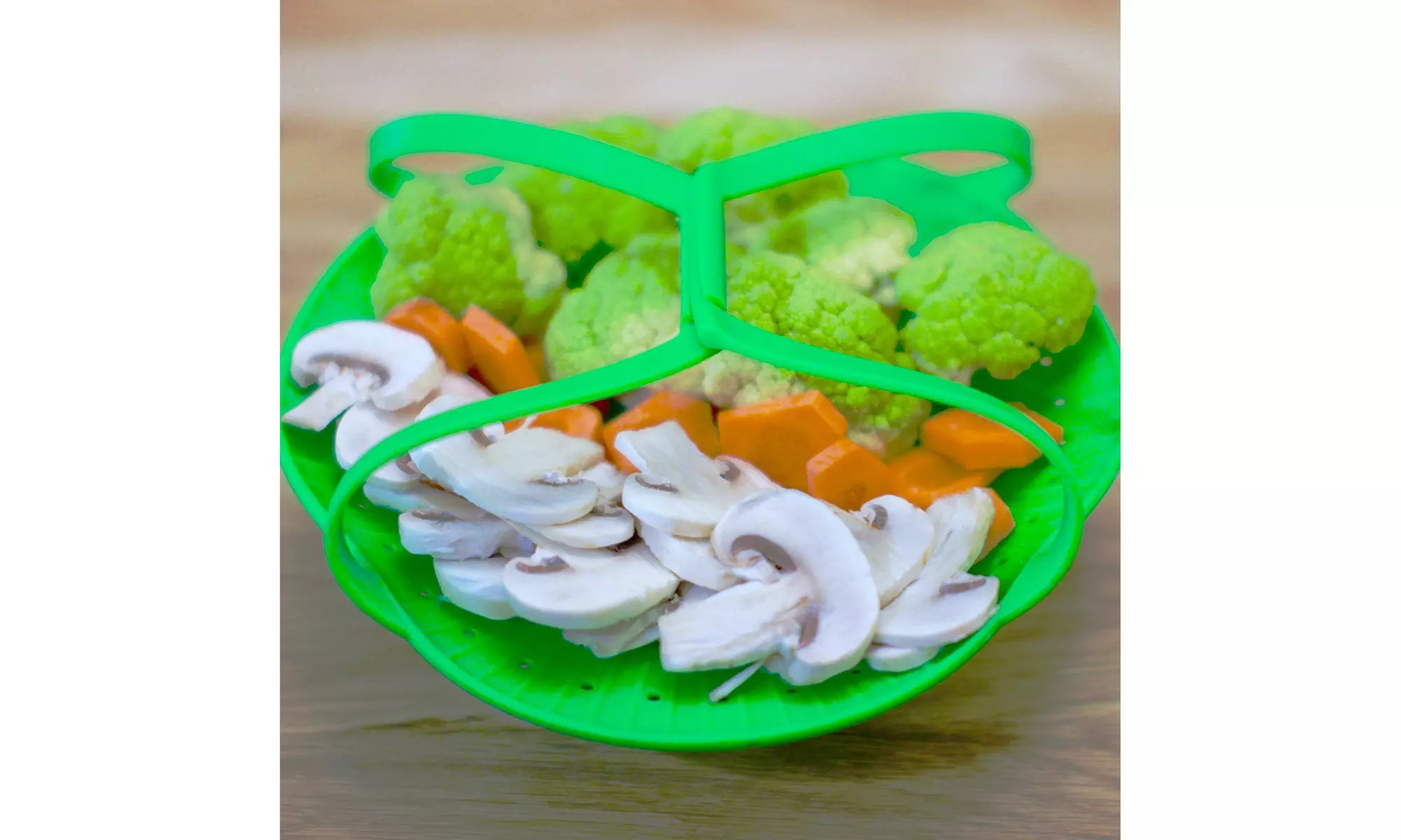 Silicone Vegetable Steamer Basket With Handle for Veggie Seafood Fruit - Primary Image