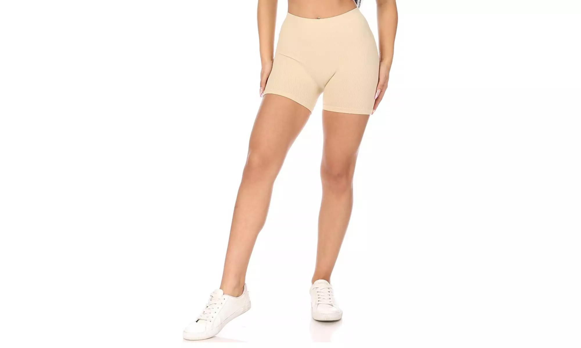 MOA Collection Women's Ribbed Mini Biker Shorts