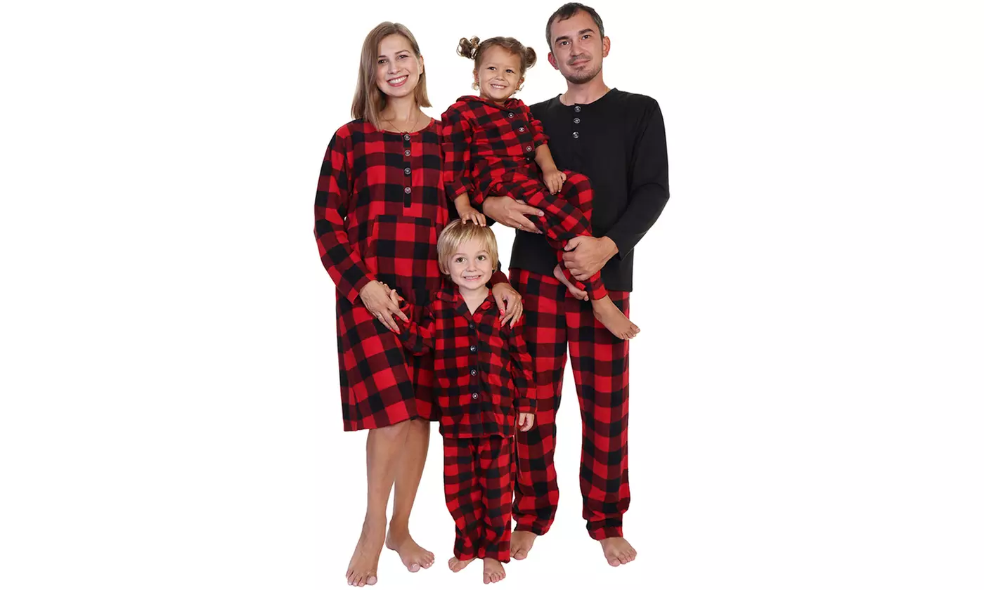 Family Matching Pajama Set or Romper in Soft Cozy Fleece - Primary Image