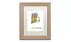 Marlene Watson 'Rhode Island State Map-1' Matted Birch Framed Art
