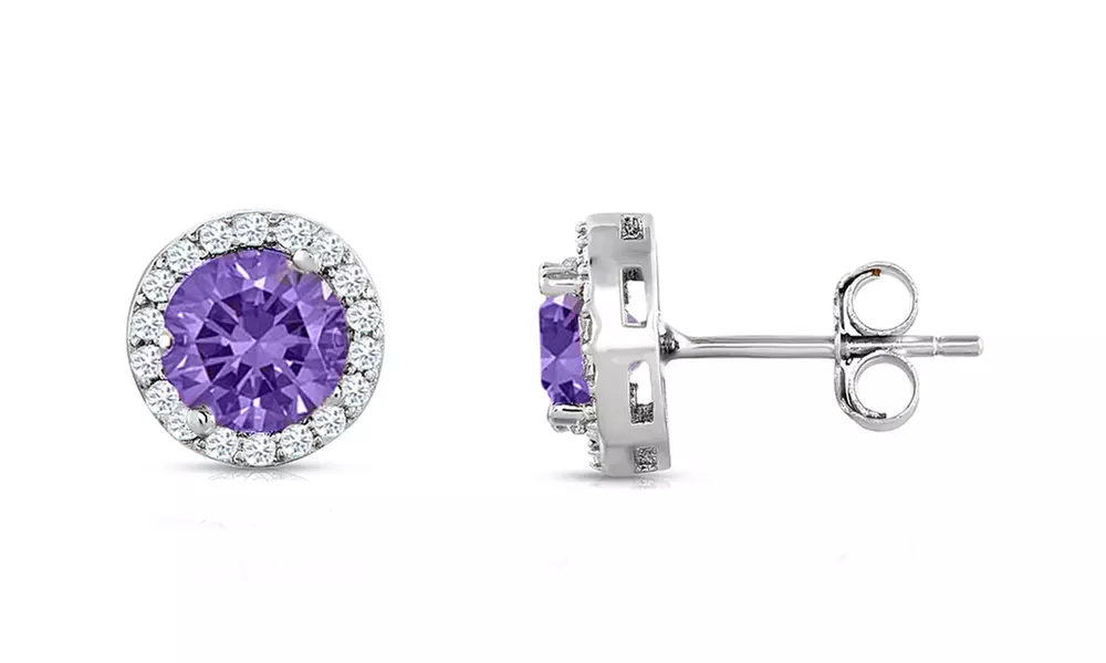 Sterling Silver 3.00 CTTW Cubic Zirconia Halo Studs 