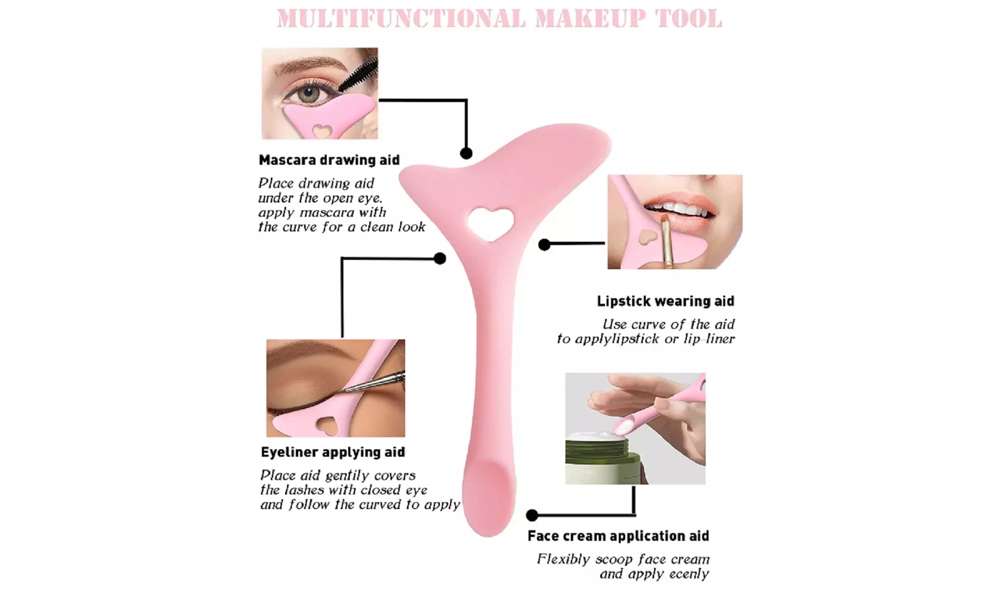 Eyeliner Stencil Silicone Winged Tip Eyeliner Aid Eyebrow Pencil Stencil Tool 