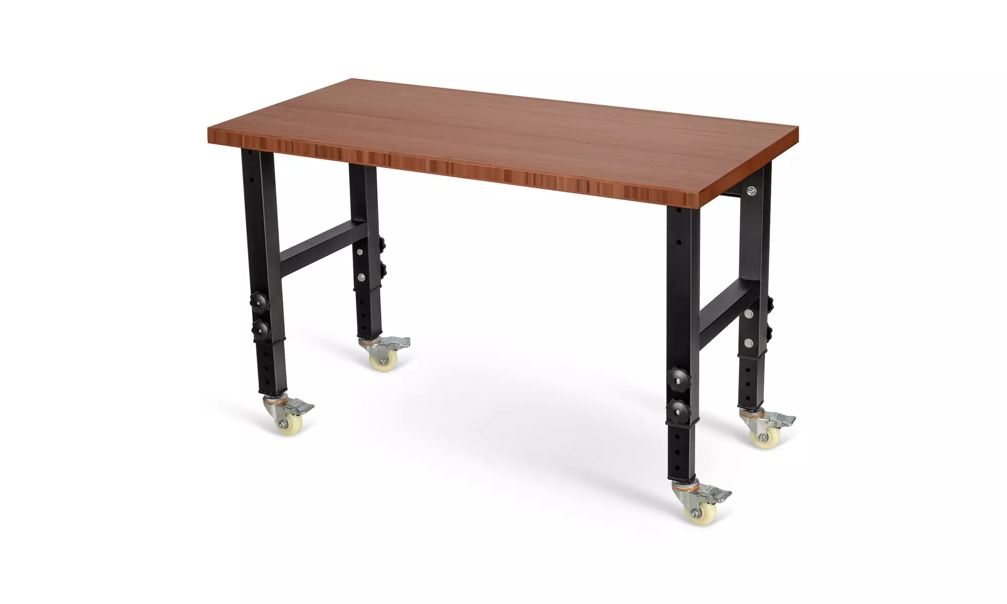Costway 48''x24'' Adjustable Height Workbench Mobile Bench Bamboo Top w/Caster - Primary Image