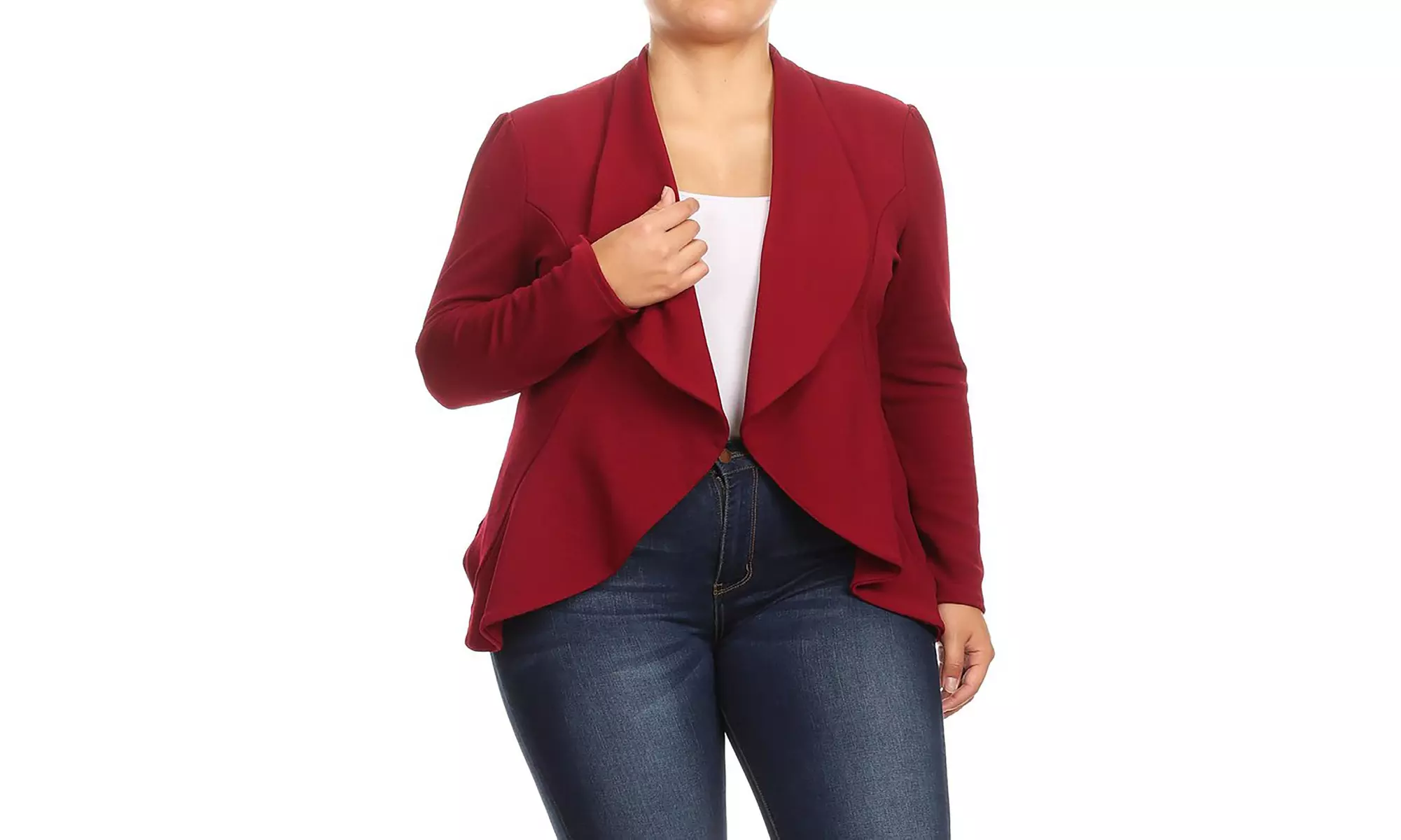 MOA Collection Womens Open Front Blazer with Plus Size