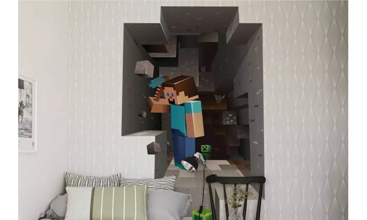 Minecraft 3D Wall Decal Sticker from Wall Decor  Digging Kids Room - Primary Image